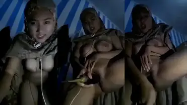 Bokep Hijab Mukenah Colok Memek Pakai Terong poster